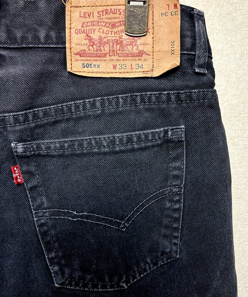 米国製1995,s復刻501xx後染めブラック〉U.S.A.製1995,s復刻501xx後染
