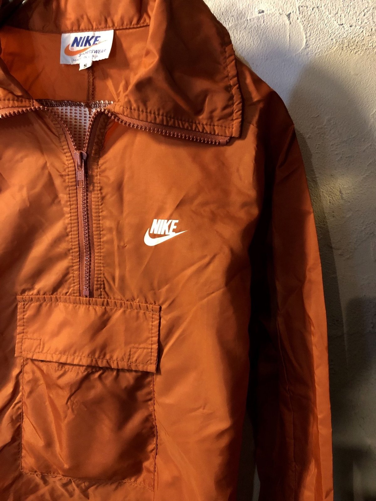 珍品)70s NIKE オレンジタグ スイングトップ 縦ナイキ XL 茄子紺 珍品