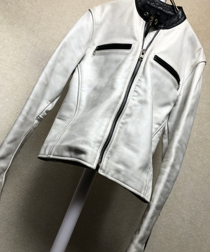 超貴重品！80年代オーダー品Vanson DJLE 36ホワイトレザージャケット 超貴重品！80年代オーダー品Vanson DJLE 36ホワイトレザージャケット