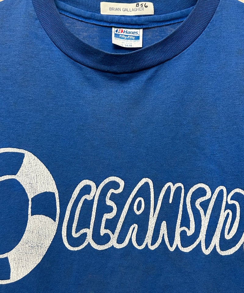 U.S.A.製期80,s HanesオールドラバープリントTee〉オールド80年代U.S.A