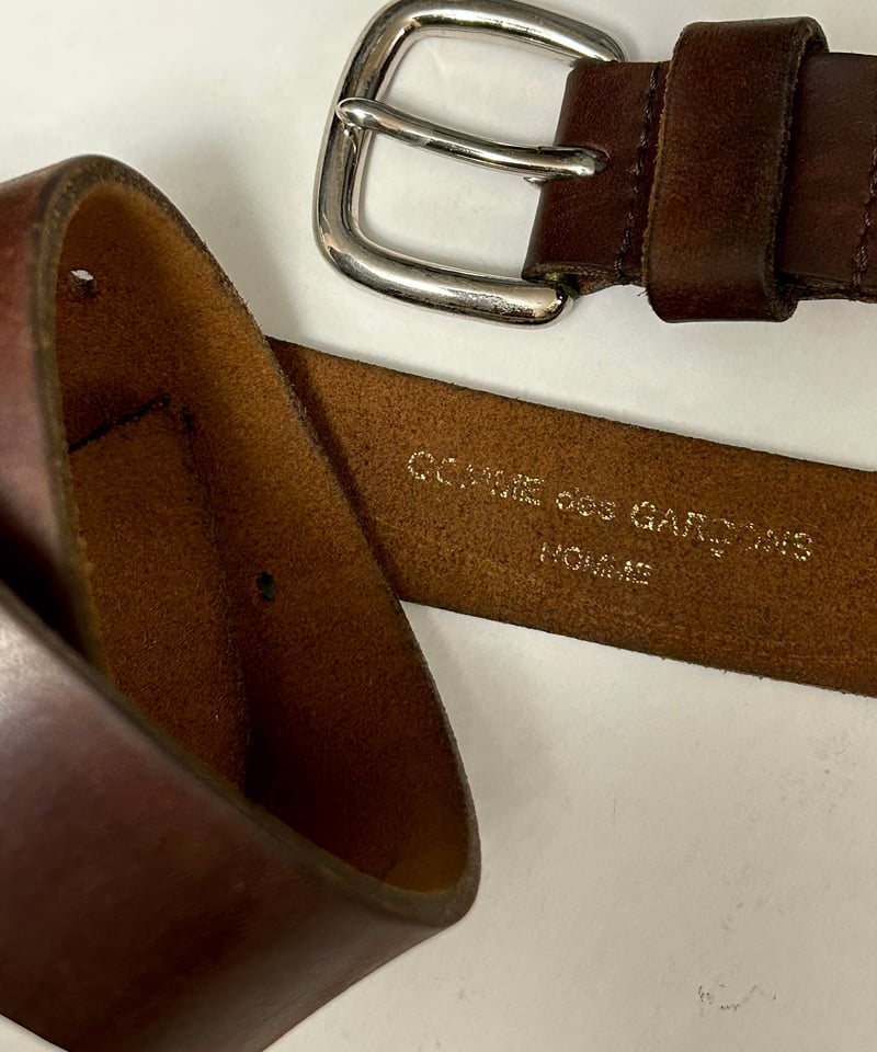 90s コムデギャルソンオム プレートレザーベルト ブラウン コム・デ