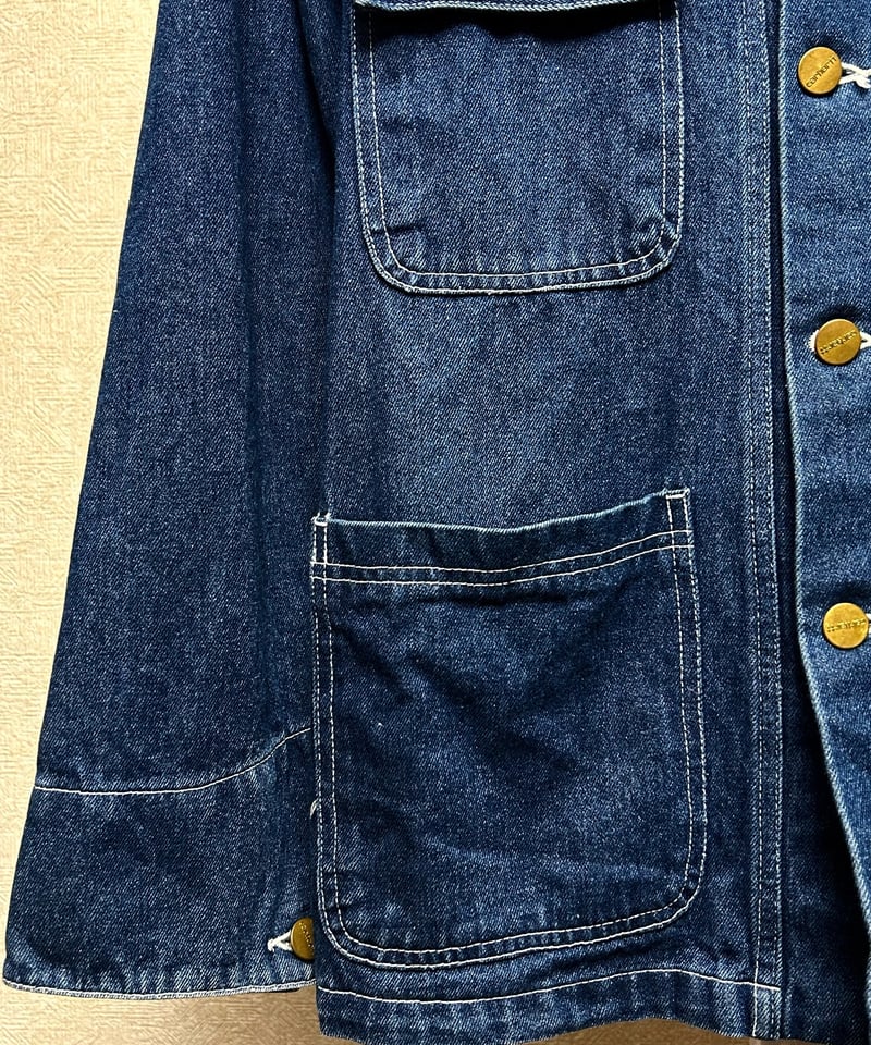 極上色残りインディゴエイティーズU.S.A.製carhartt〉80年代後期U.S.A.