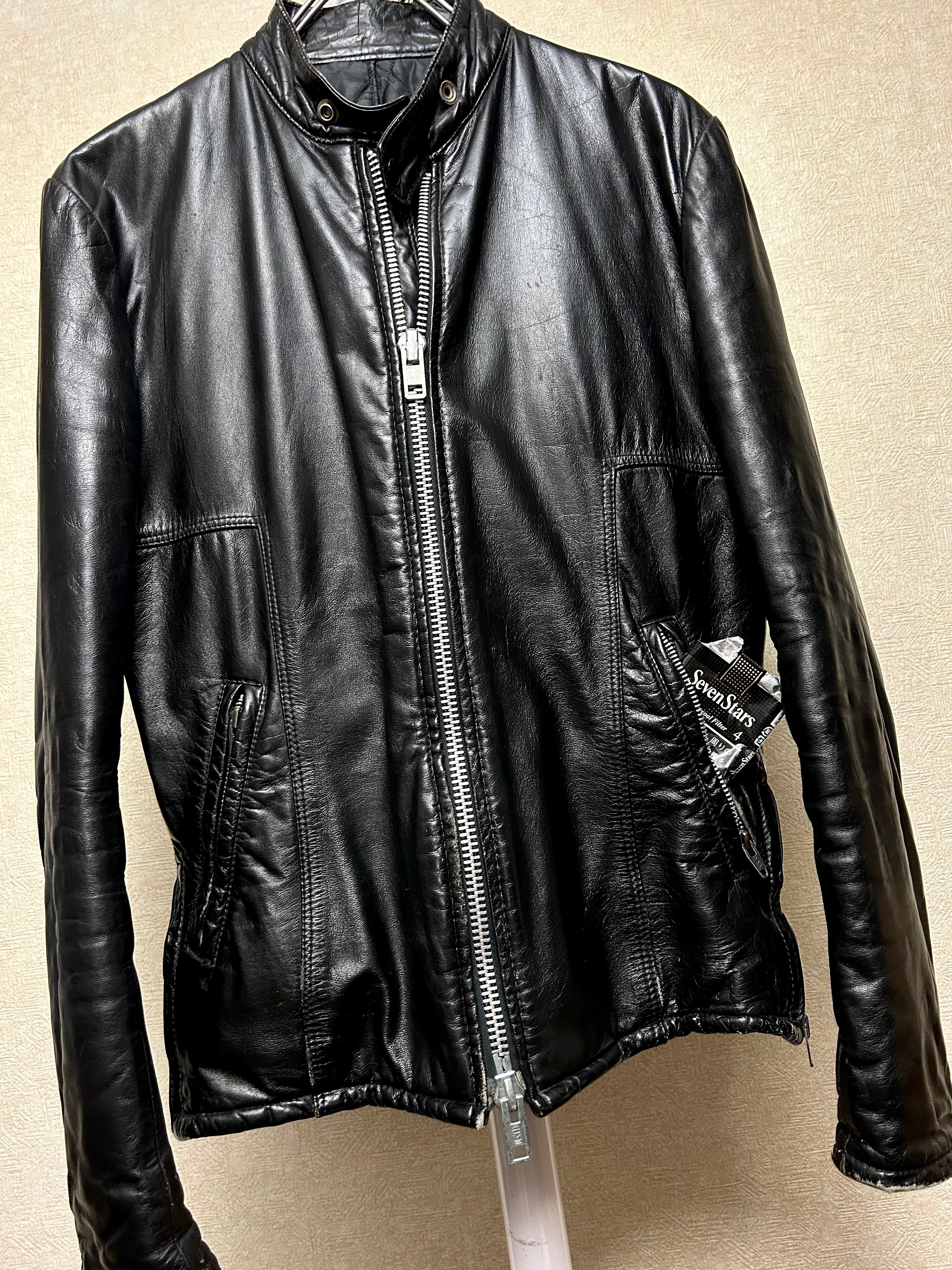 70s ユーロビンテージ フランス製？ シングルライダース ailee zip ヴィンテージ年代希少アルミダブルジッパーライダース〉70年代CANADA製