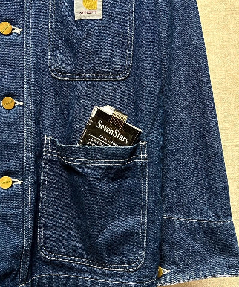 あかぼん 様IO64 希少USA製古着カーハートユニオンチケットデニム地オ