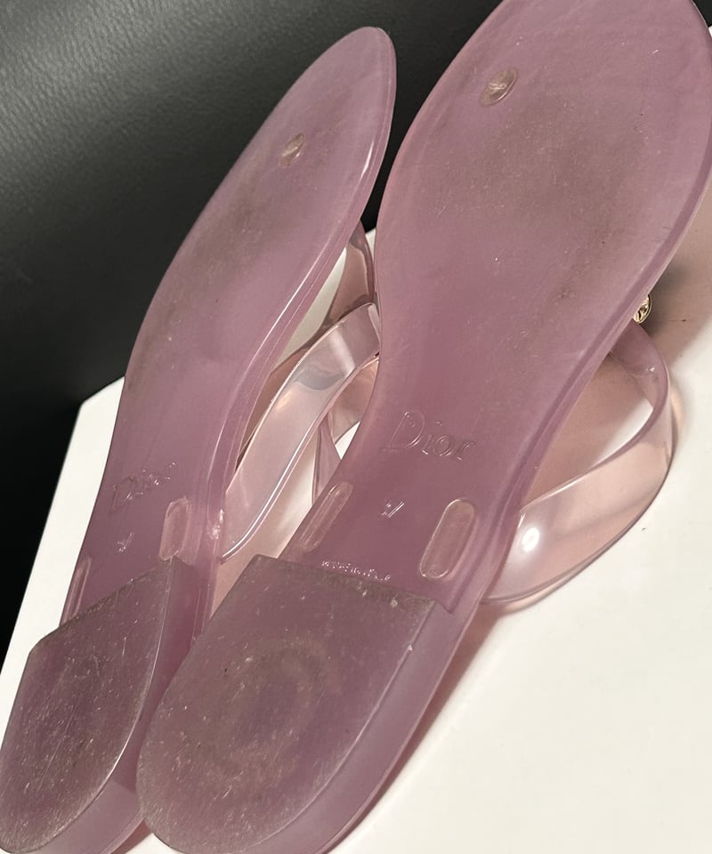 【希少】DIOR サンダル ヴィンテージ クリスチャンディオール レザー×ウッド サンダル 38 レディース