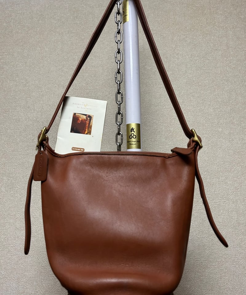 美品❗️OLDCOACH ステーションバッグ　キャメル　ハンドバッグ　USA製 オールドCOACH92年製キャメルカラー〉U.S.A.製92,sオールドCOACH