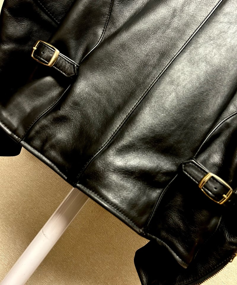 ヴィンテージ　シングルライダース　肉厚　カウハイド　TALONジッパー　本革 オールドモデルTALONジッパー王者vanson〉オールドモデルU.S.A.