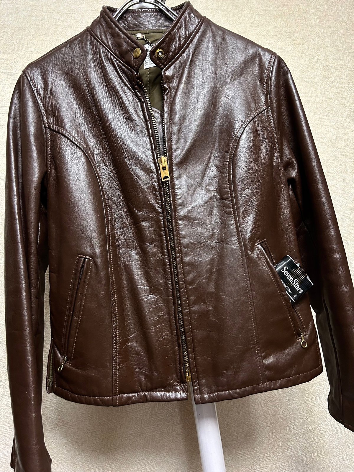70年代 THIS GENUINE LEATHER GARMENT TALON セブンティーズRock'n Roll U.S.A.〉70年代TALON社製デカジッパーファス