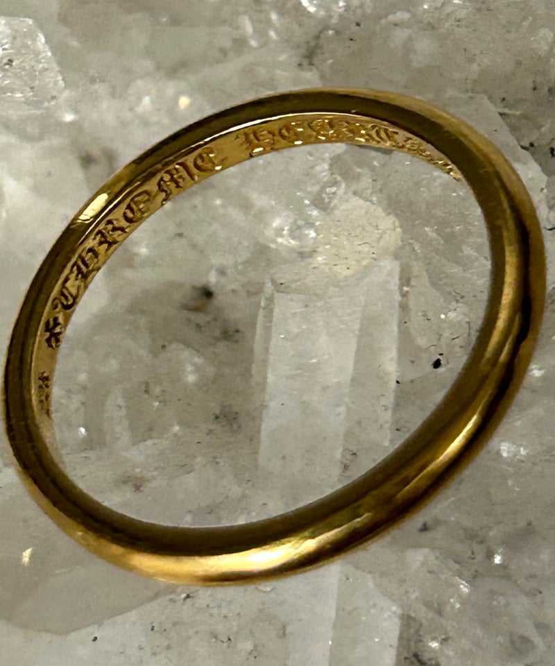 CHROME HEARTS　22K GOLDピンキーリング ブランド古着】22k CHプラスクロスバブルガムピンキーリング（リング