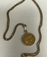 ♦️我妻屋十周年スペシャルアイテム♦️《超目玉フランス製歴代最強R&Rヴィンテージゴールドジュエリー》1913,sフランス製マリアンヌルースター金貨ヴィンテージゴールドネックレス