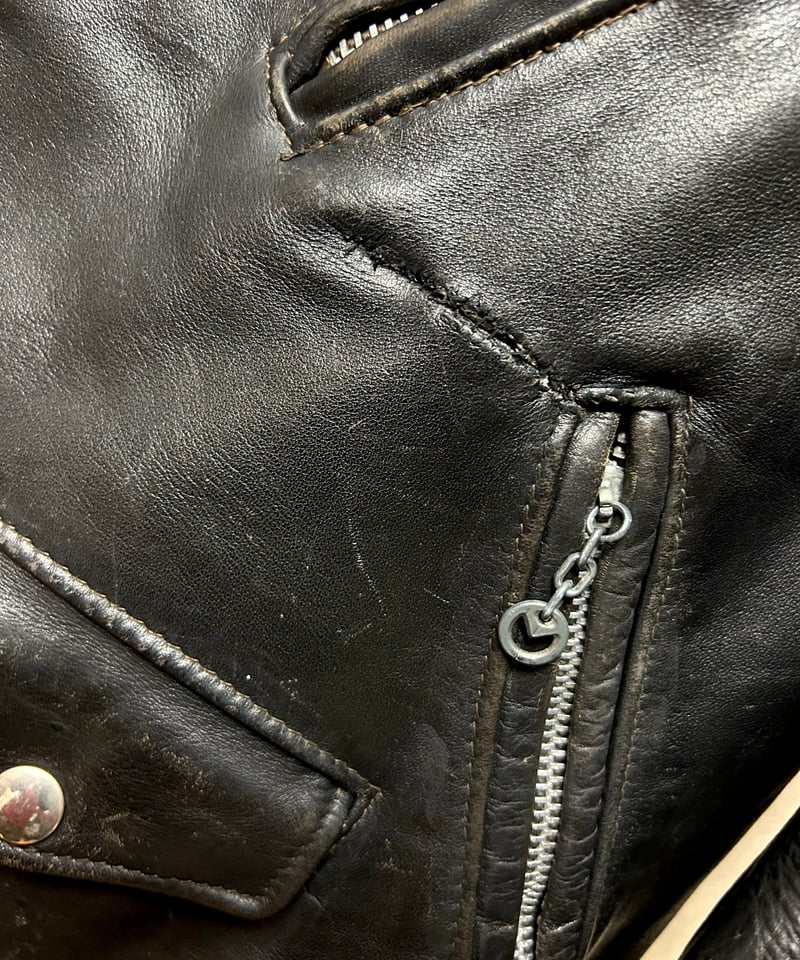 牛タグ前期Schott Bros希少ワンスターR&R茶芯ライダース〉70,s U.S.A.製