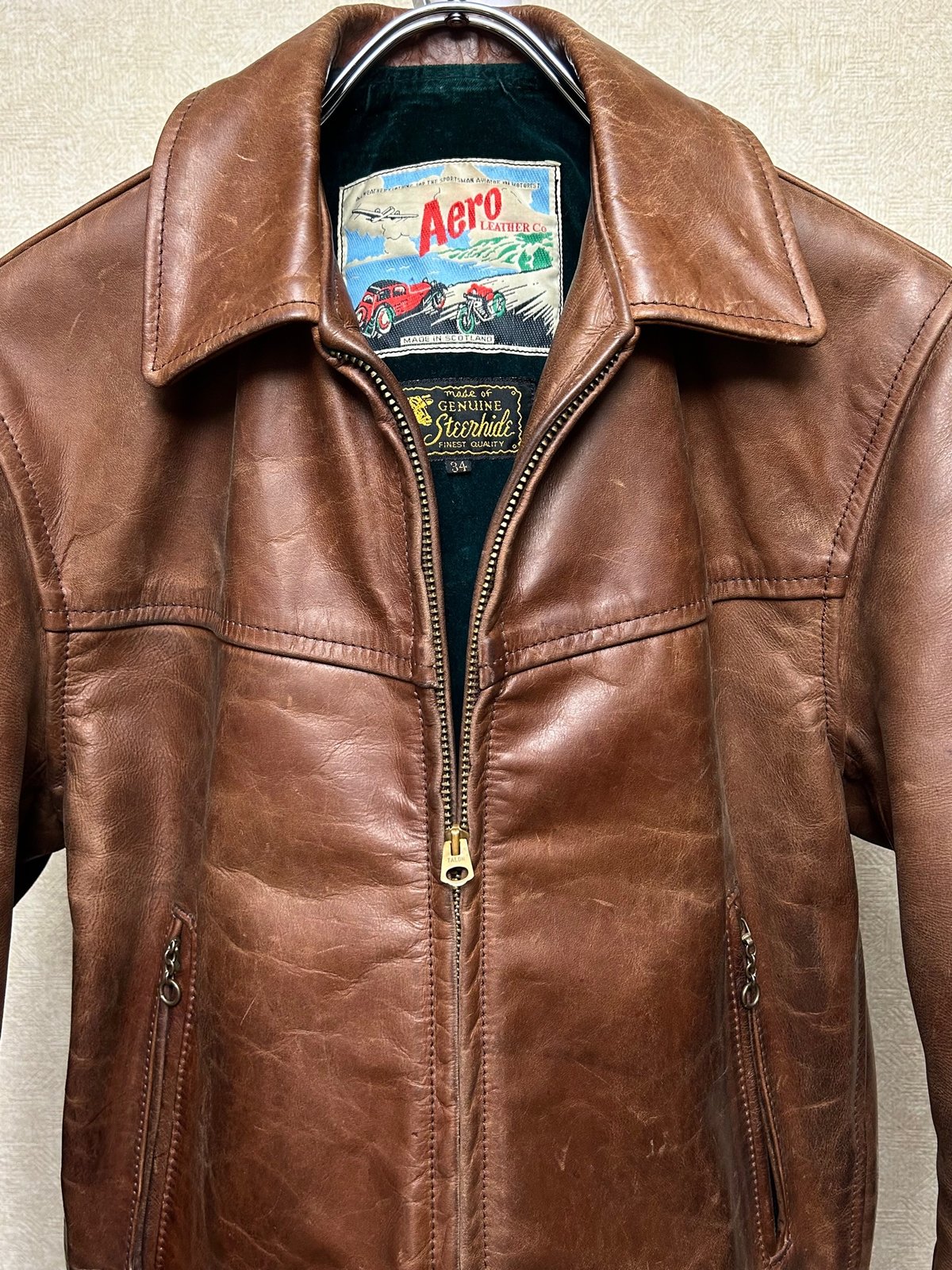 エアロレザー ハーフベルテッド ホースハイド レザージャケット