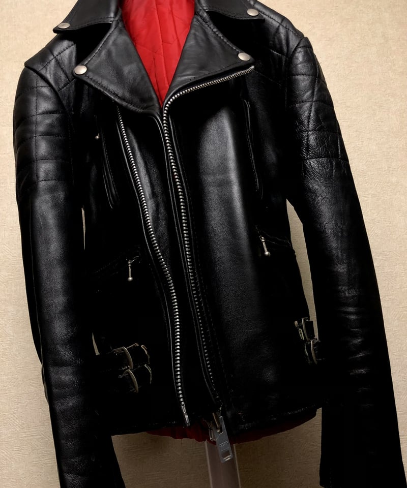 ロンジャン　ライダース　ライトニング ウルフレザー ライダース ロンジャン ダブル 襟 ライトニング