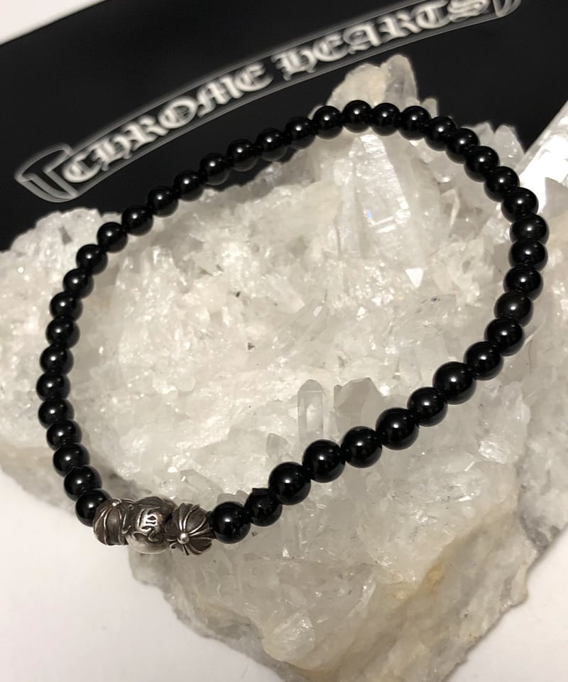 キング・オブ・シルバークロムハーツブラックビーズ人気ブレスレット