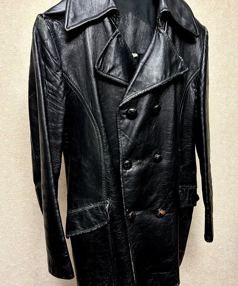 ロックヴィンテージセブンティーズ欧州製ダブルレザージャケット希少