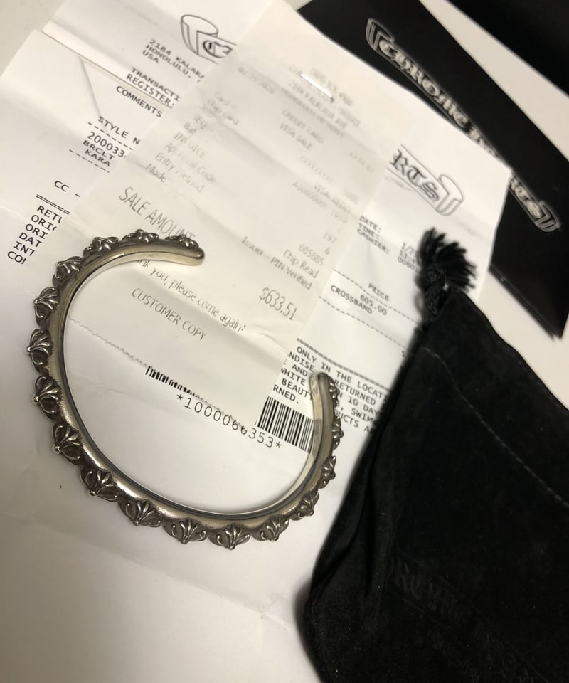 【無修正インボイス付き】クロムハーツ バングル クロス 無修正インボイス付き】クロムハーツ バングル クロス （直営