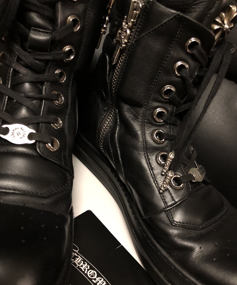 帝王クロムハーツ超人気ダブルネームスニーカー希少BLK/BLK