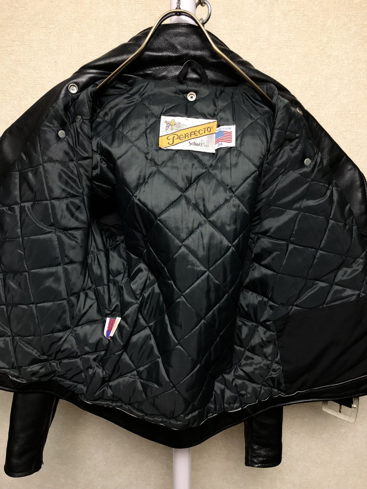 レザークリーニング済み Schott618 1980年代 ライダースサイズ34 