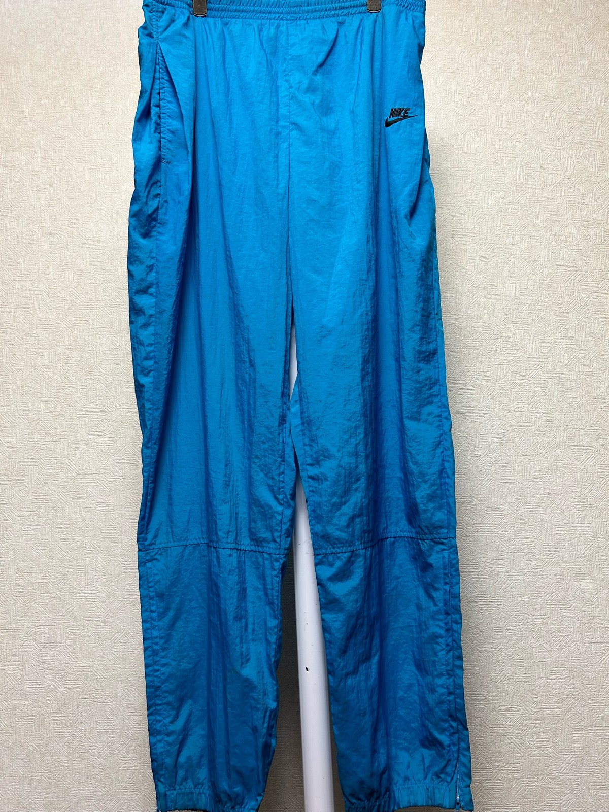 希少 90s 白タグ NIKE ナイキ　ナイロンパンツ　ジャージ 90s NIKE ナイロントラックパンツ L 白タグ 銀タグ ネイビー