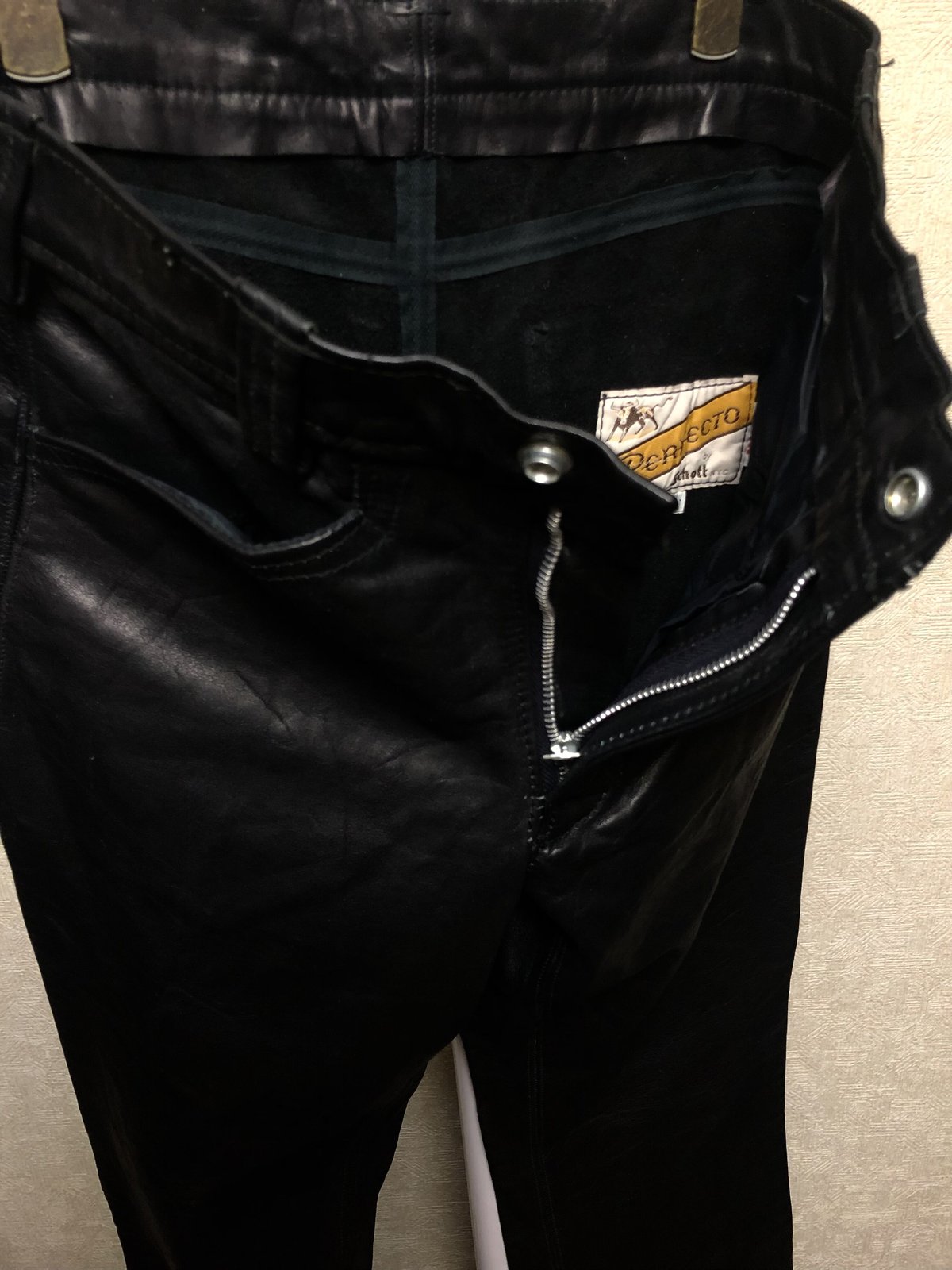 超目玉希少牛タグSchottレザーパンツ》U.S.A.製Schott 希少牛 超目玉希少牛タグSchottレザーパンツ》U.S.A.製Schott 希少牛