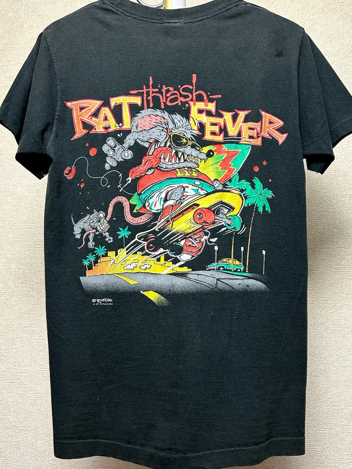 希少ラットフィンクラバープリント86,sコピーライトTee〉U.S.A. 希少ラットフィンクラバープリント86,sコピーライトTee〉U.S.A.