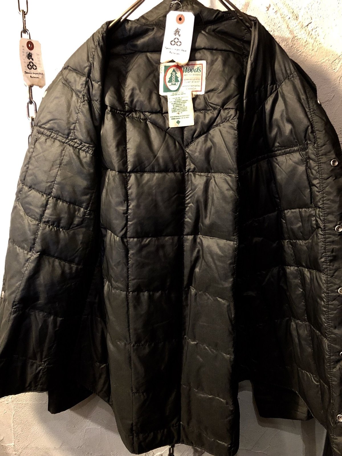 目玉〉オールドモデル80,s CANADA製Woods DOWN-Shirtレッドデータ美品...