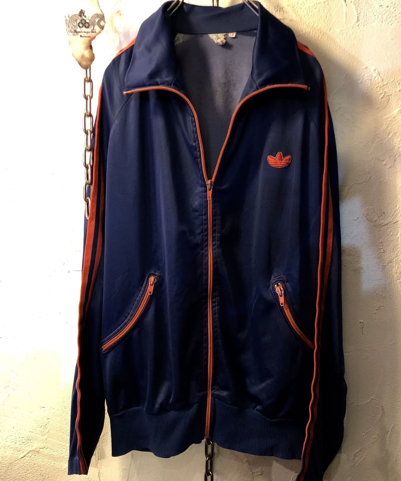 目玉ROCKカラーコンビネーション〉70,s希少ハンガリー製adidas 曲がり  