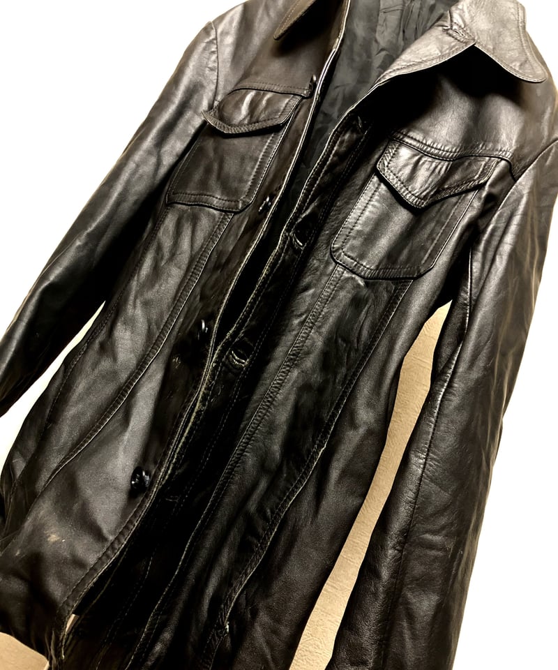 80s Euro Vintage　レザー・シャツJKT　チェンジボタン　本革 80s Euro Vintage レザー・シャツJKT チェンジボタン 本革 80s