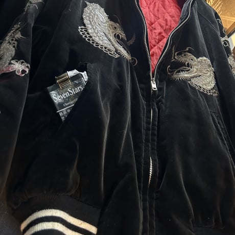 80年代ビンテージLONDON F.B. ドラゴン刺繍スーベニアジャケット