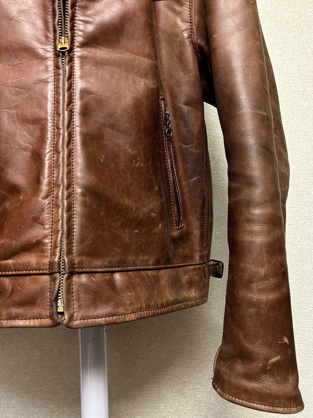 希少 エアロレザー ライダースジャケット 90年代 飛行機タグ