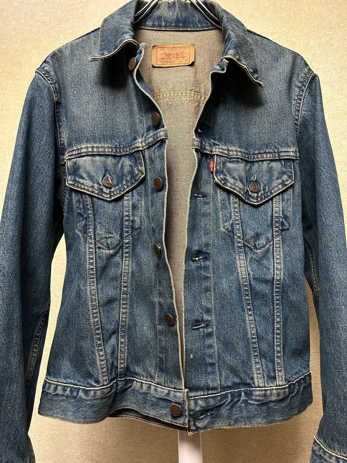 prelovedで購入。ヴィンテージのジャケット 古着 90s USA製 Levi's 70507-4890 デカパッチ ビッグシルエット