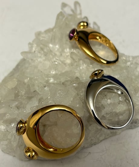 〈アーカイブSWAROVSKI JEWELRY〉 2000年代初期SWAROVSKI JEWELRYリング黄金サイズ17号3点セットBOX付きオールドランク極上美品スペシャルプライス