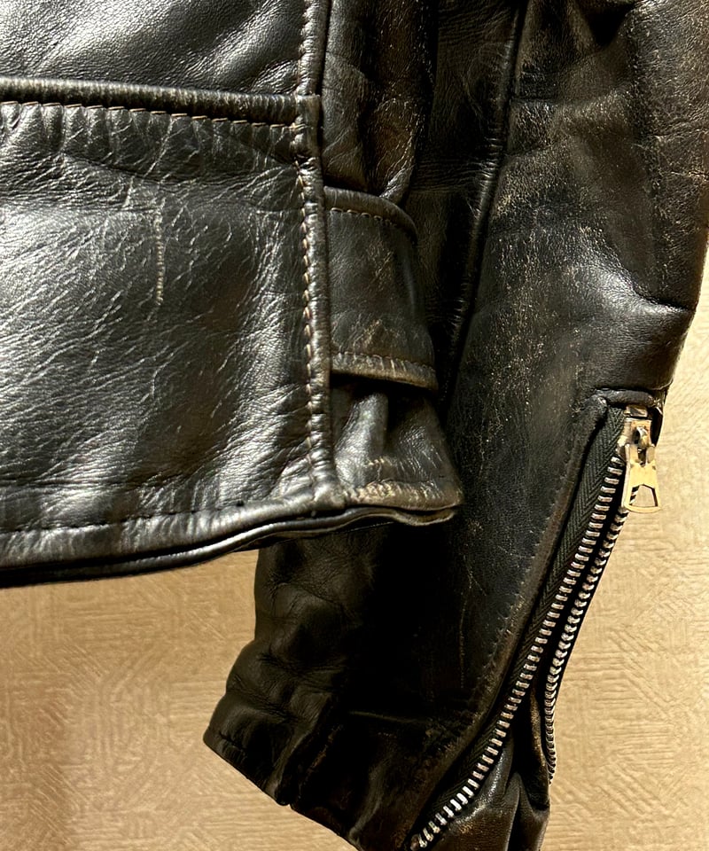 牛タグ前期Schott Bros希少ワンスターR&R茶芯ライダース〉70,s U.S.A.製