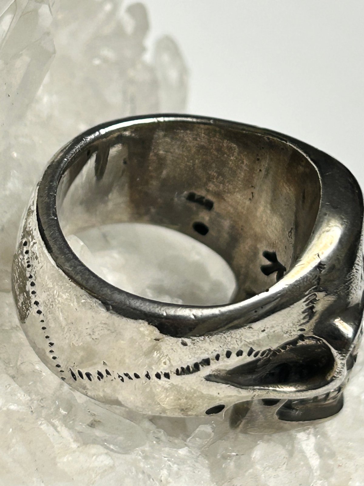 90年代R&R本格派SILVER925スカルリング〉90年代SILVER925スカルリング黄 