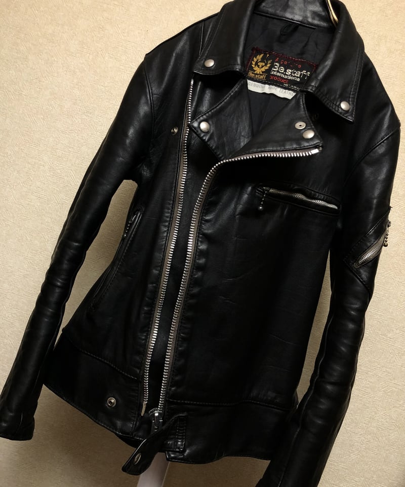Belstaff ナイロンジャケット　70's 古着　イングランド製　ブラック 不滅の伝説ロッカーズUKブランド〉80年代初期イングランド製