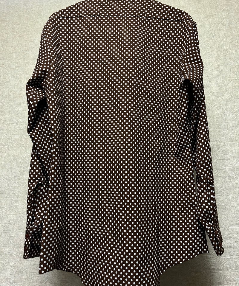 セブンティーズJazzyポリエステルシャツ〉70年代Searsマテリアルドット