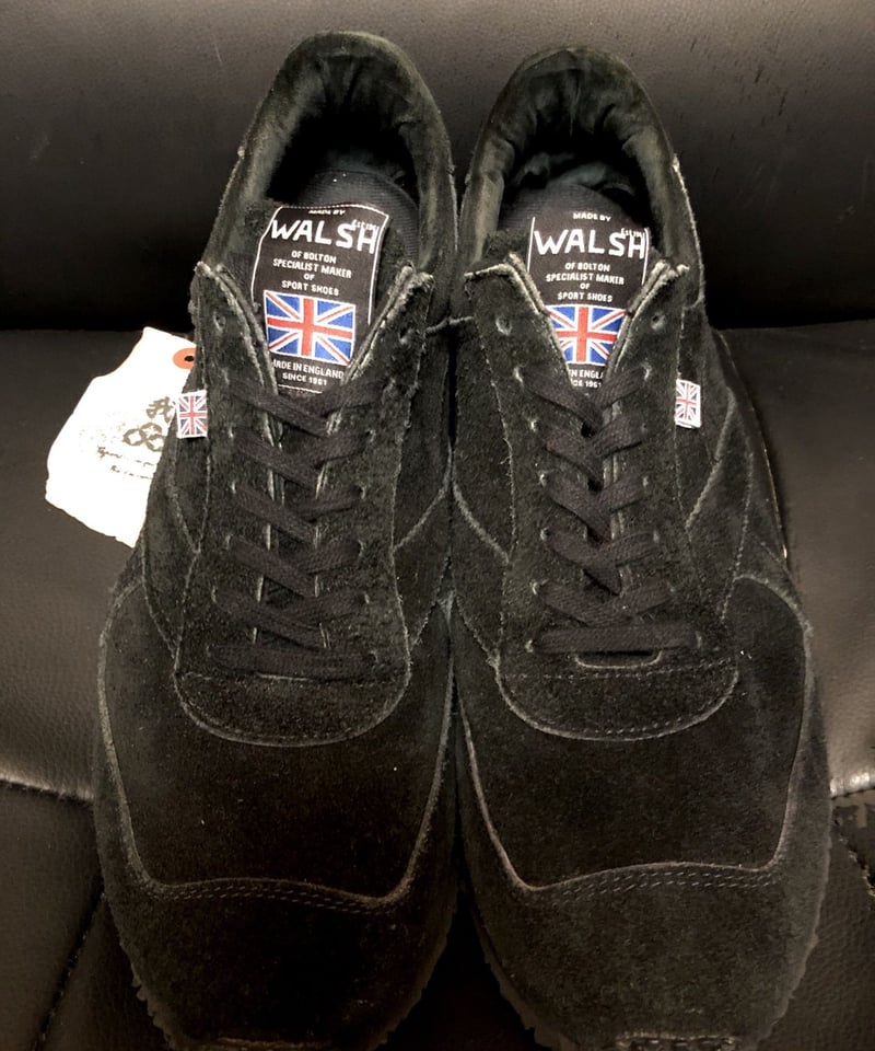 目玉〉イングランド製 WALSH BOLTON ALL BLACK SUEDE LEATHE...