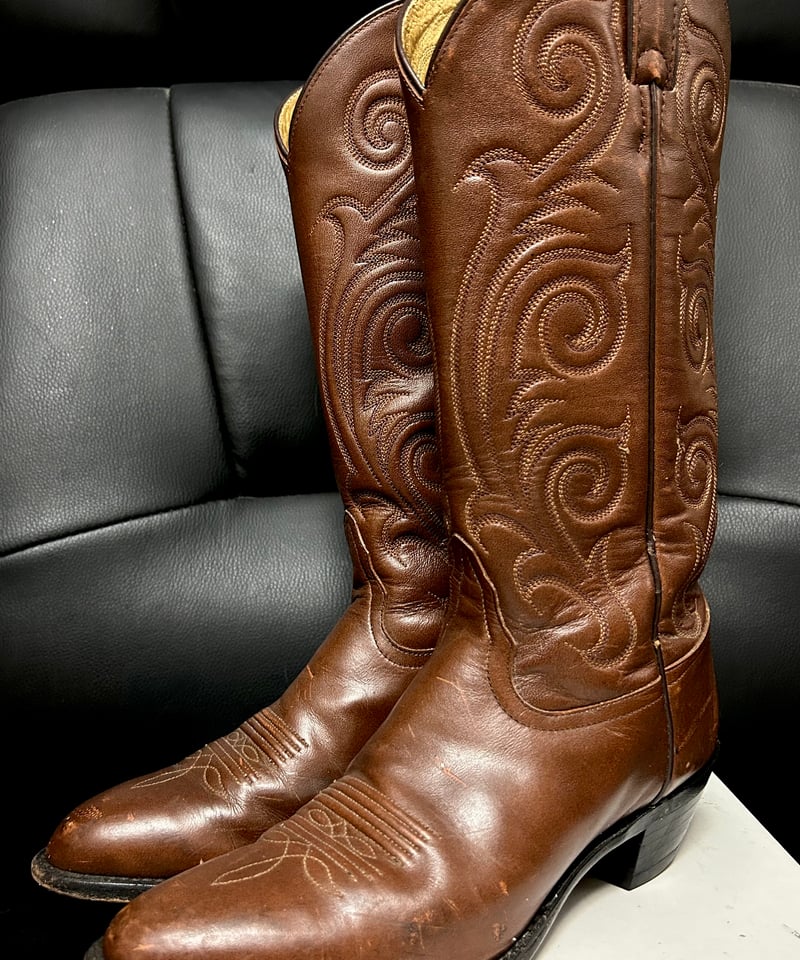 Tony Lama ウエスタンブーツ 美品 美品 Tony Lama トニーラマ ウエスタンブーツ 黒 12D 30cm