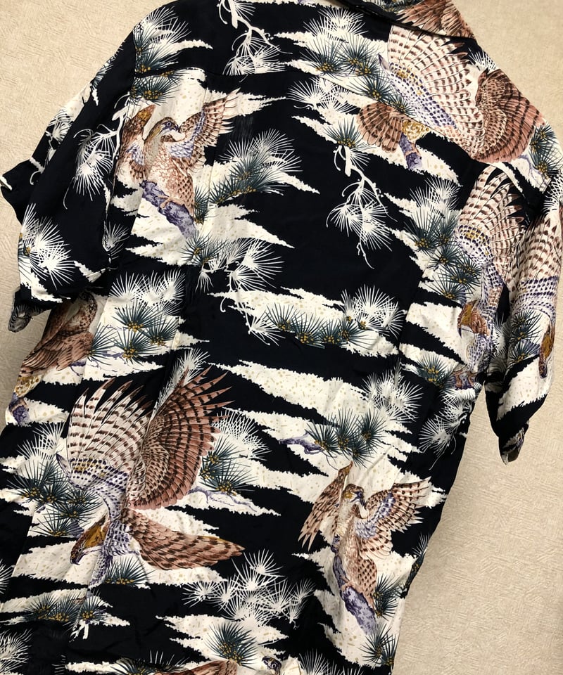 オールド年代希少ブラックベース和柄シャツ〉2000年代初頭EDWIN