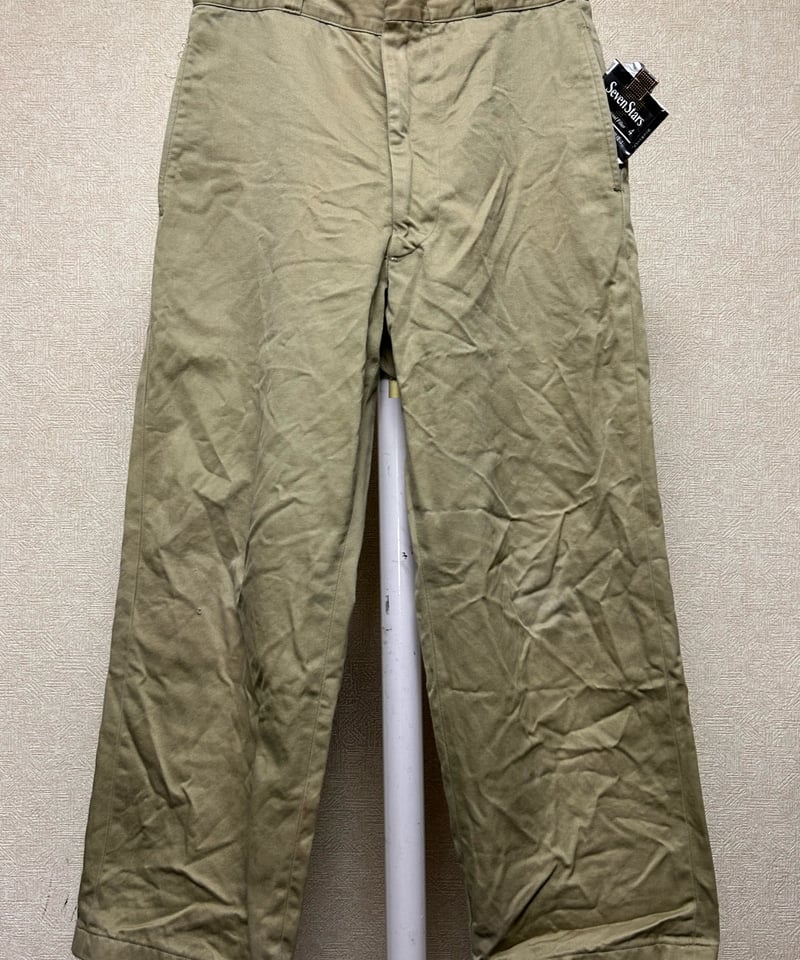 美品　米軍実物　U.S.M.C. 69年製　アルミジッパー　チノパン　w31 米軍実物U.S.M.C.69年製アルミジッパーチノトラウザーズ〉米軍実物海
