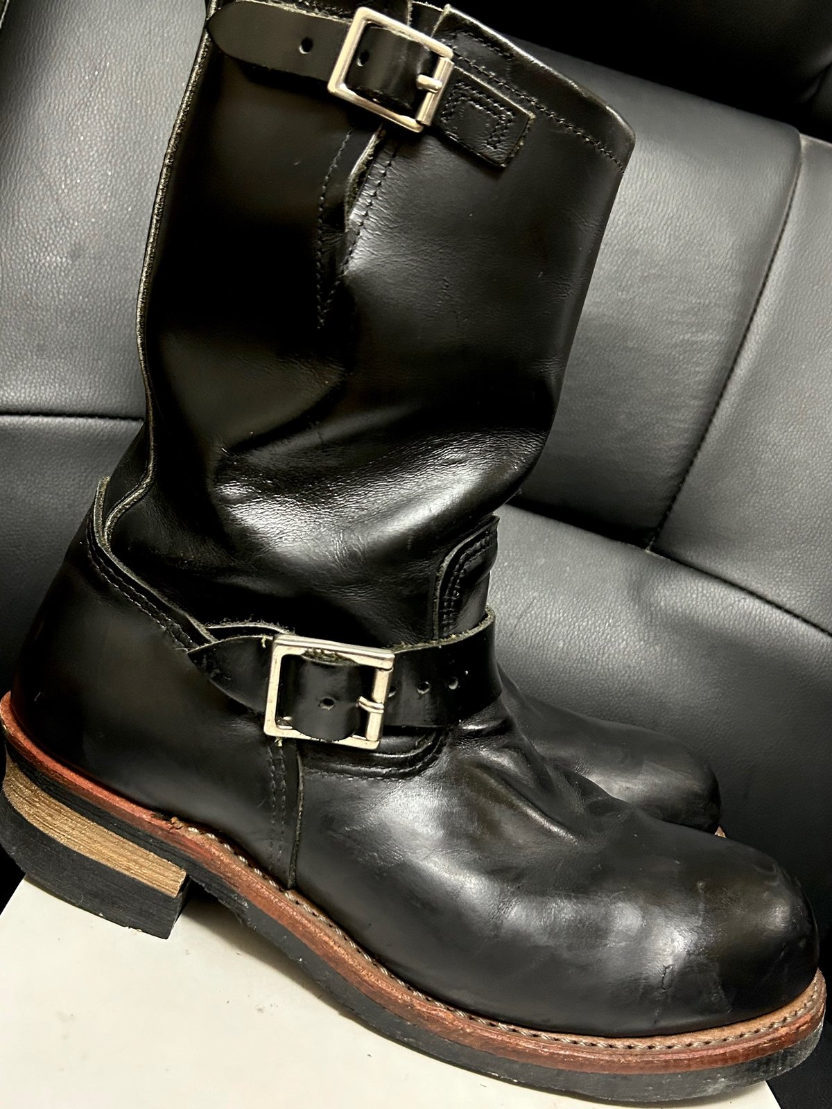 REDWING エンジニアブーツ 2268 PT91 刺繍 USA製 90s 90s RED WING PT91 2268 エンジニアブーツ 後期刺繍タグ US7 USA