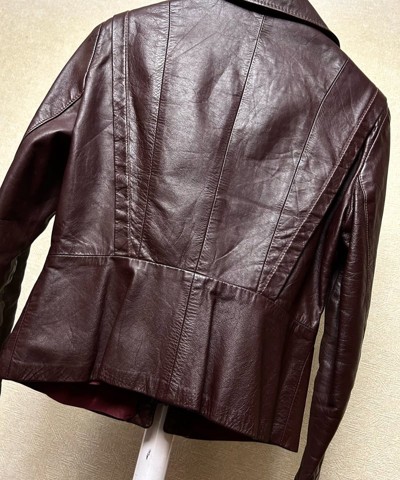 70年代MADE IN NYタグレディースストア系レザージャケット〉70