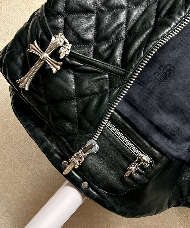 【美品】ライダース ベスト M size カウレザー クロームハーツ CHROME HEARTS – Tagged 