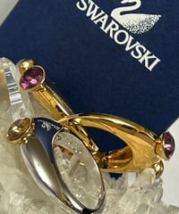 〈アーカイブSWAROVSKI JEWELRY〉 2000年代初期SWAROVSKI JEWELRYリング黄金サイズ17号3点セットBOX付きオールドランク極上美品スペシャルプライス