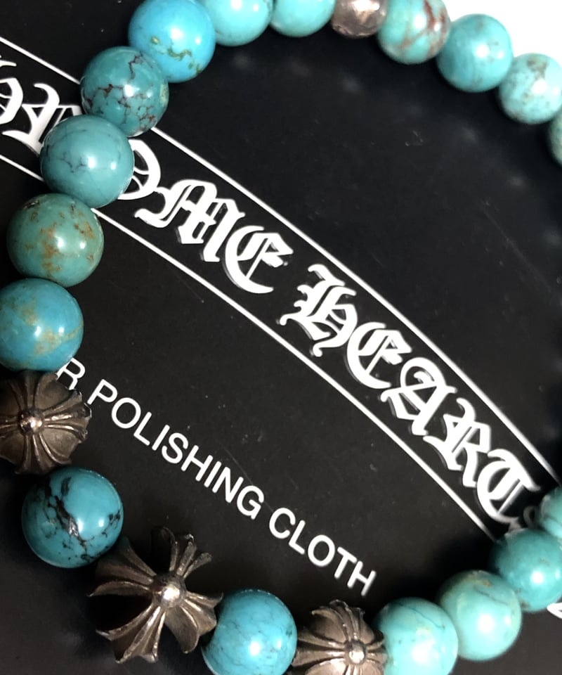 帝王クロムハーツ超人気ブレスレット》Chrome Hearts 8mmTURQUOISE ×...