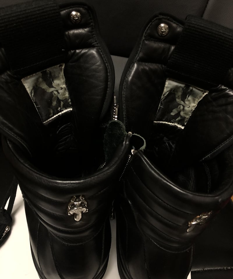 帝王クロムハーツ超人気ダブルネームスニーカー希少BLK/BLK