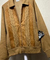 〈U.S.A.製名門セブンティーズ〉70年代U.S.A.製名門MONTGOMERY WARD2トーンレザー×ACRYLICリブジャケット黄金サイズヴィンテージランク美品スペシャルプライス