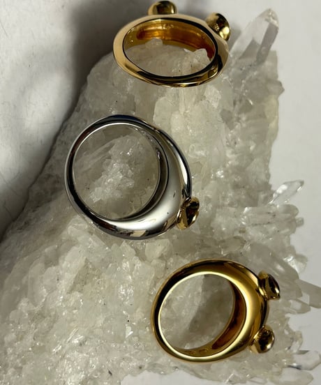 〈アーカイブSWAROVSKI JEWELRY〉 2000年代初期SWAROVSKI JEWELRYリング黄金サイズ17号3点セットBOX付きオールドランク極上美品スペシャルプライス