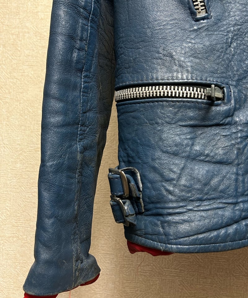 貴重ヴィンテージ 70's英国製 G-MAC ブルーレザーライダース