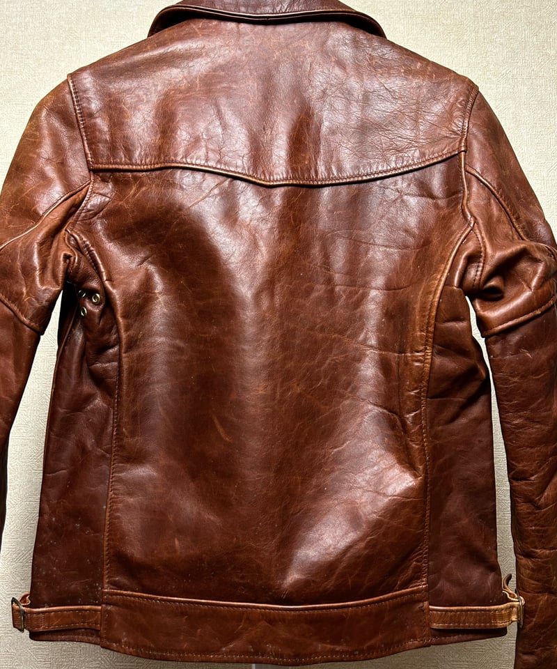Schott ブラウン トラッカージャケット　36　シングル　茶 卓越R&Rエイジングオールドトラッカージャケット〉オールドU.S.A